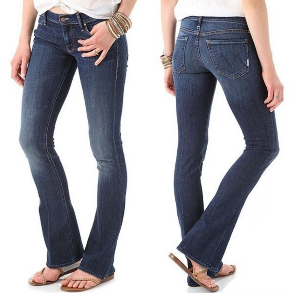 MOTHER Size 28 The Runaway Flowers From the Storm Skinny Flare Jeans Denim